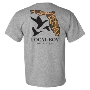 Florida Camo State Short Sleeve T-Shirt in Oxford Grey