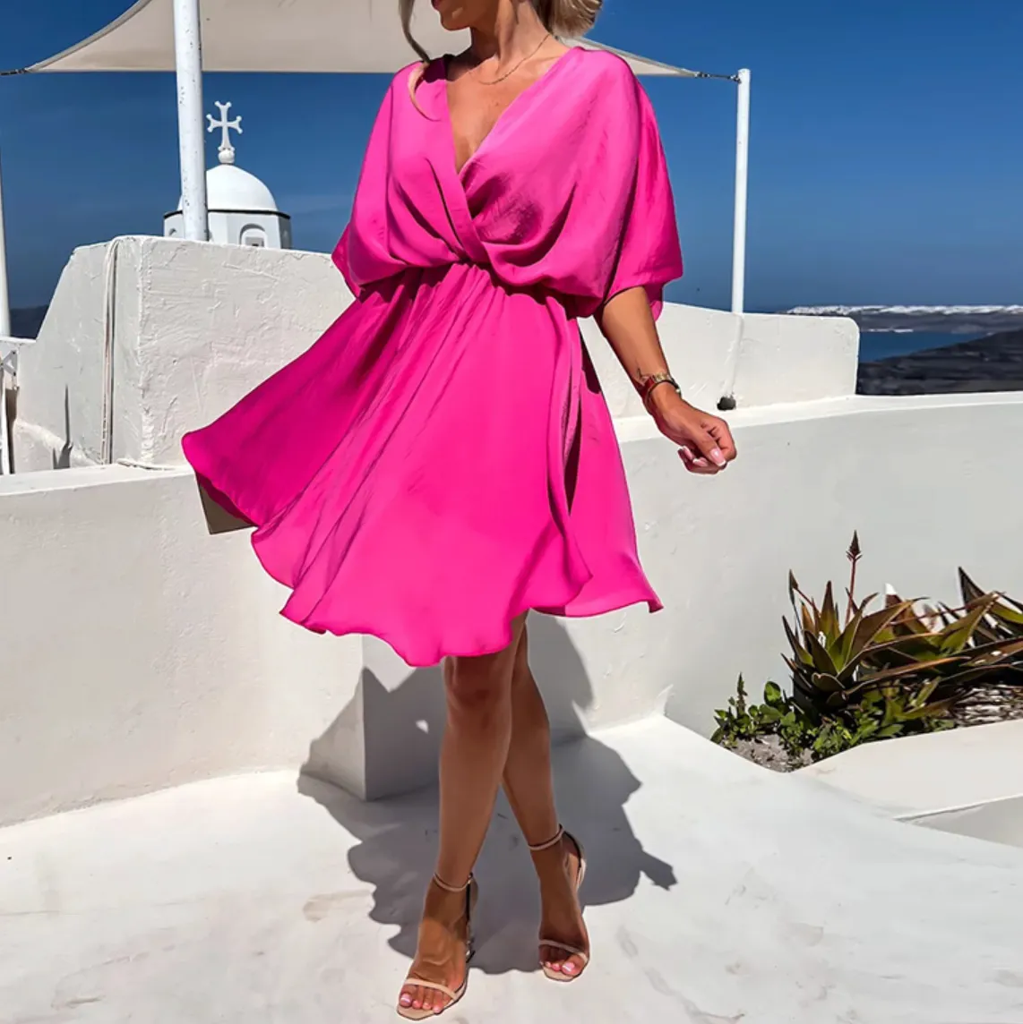Flowy V-Neck Mini Dress | Lightweight & Chic | Effortless Summer Style