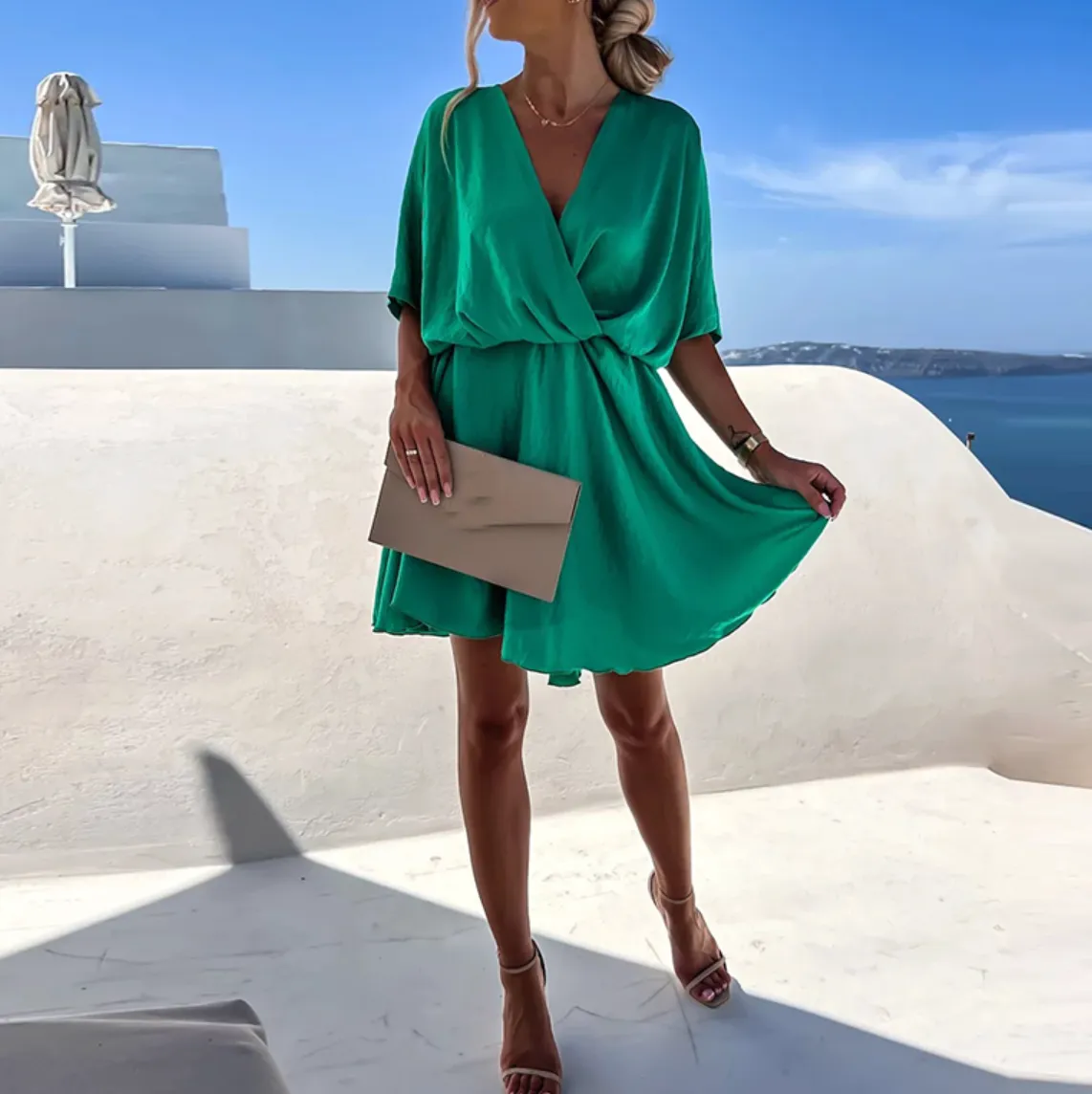 Flowy V-Neck Mini Dress | Lightweight & Chic | Effortless Summer Style