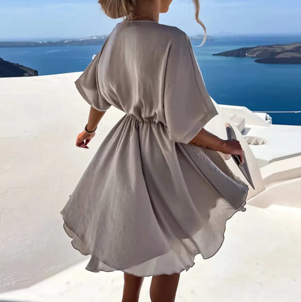 Flowy V-Neck Mini Dress | Lightweight & Chic | Effortless Summer Style