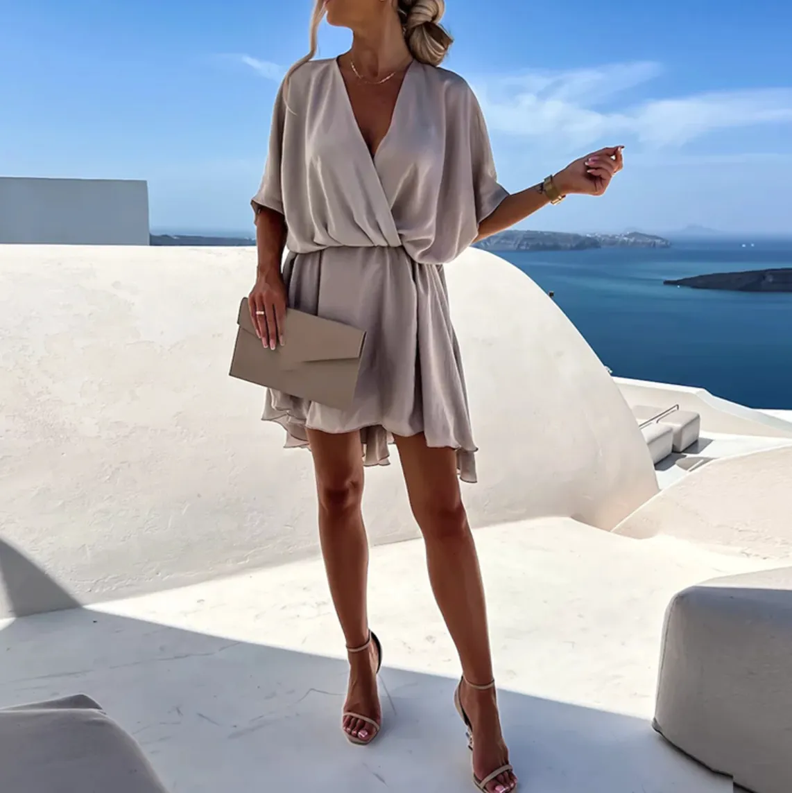Flowy V-Neck Mini Dress | Lightweight & Chic | Effortless Summer Style