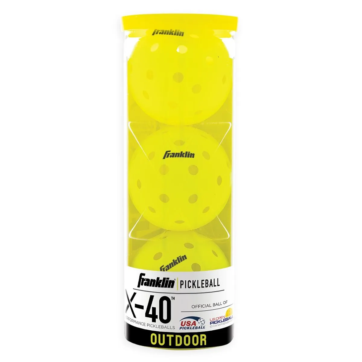 Franklin X-40 Outdoor Pickleballs in Optic Yellow