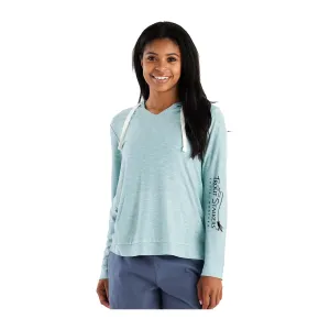 Free Fly MTS Logo Womens Bamboo Slub Hoody Ocean Mist