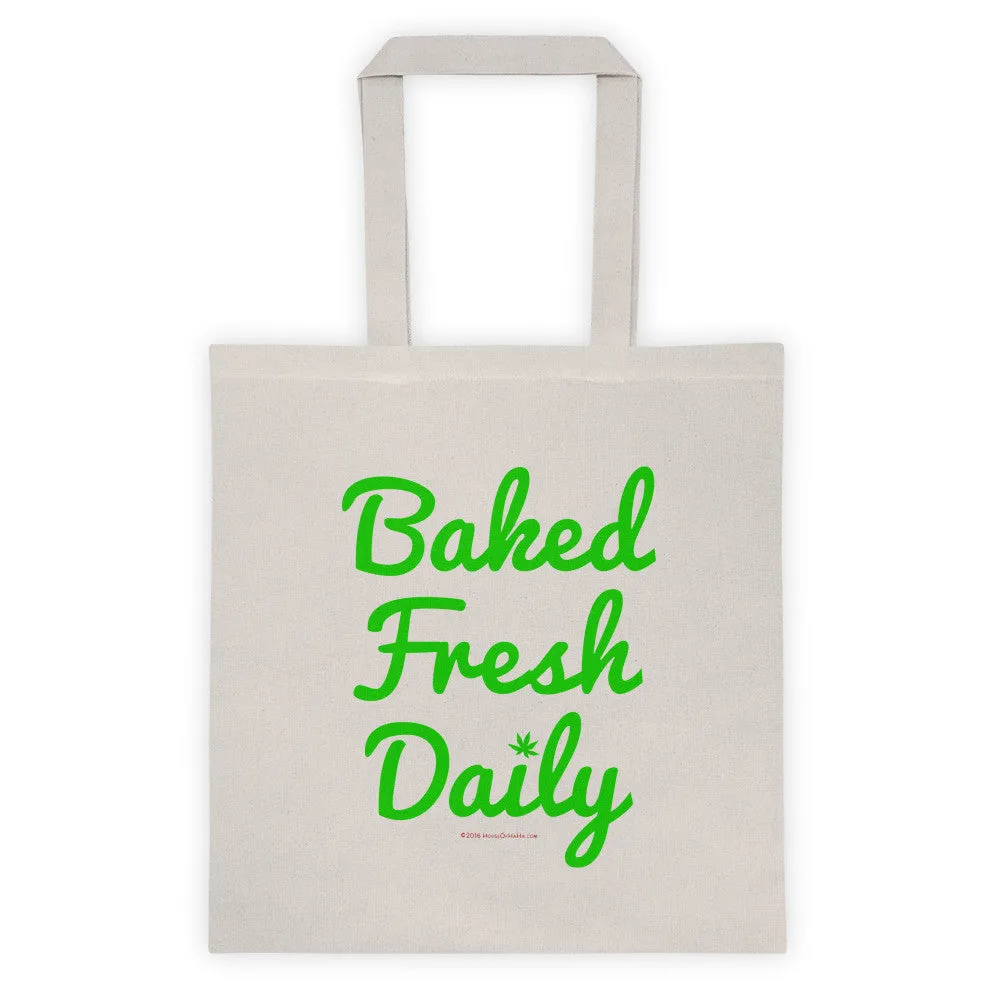 Fresh Baked Daily Cannabis Leaf Tote Bag