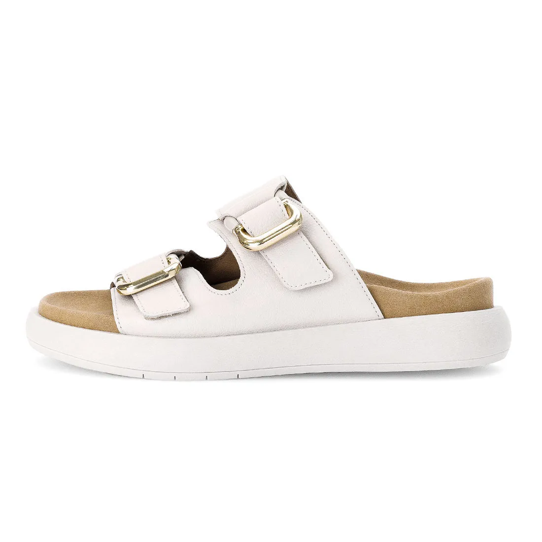 GABOR Beige skind sandal med 2 velcro remme