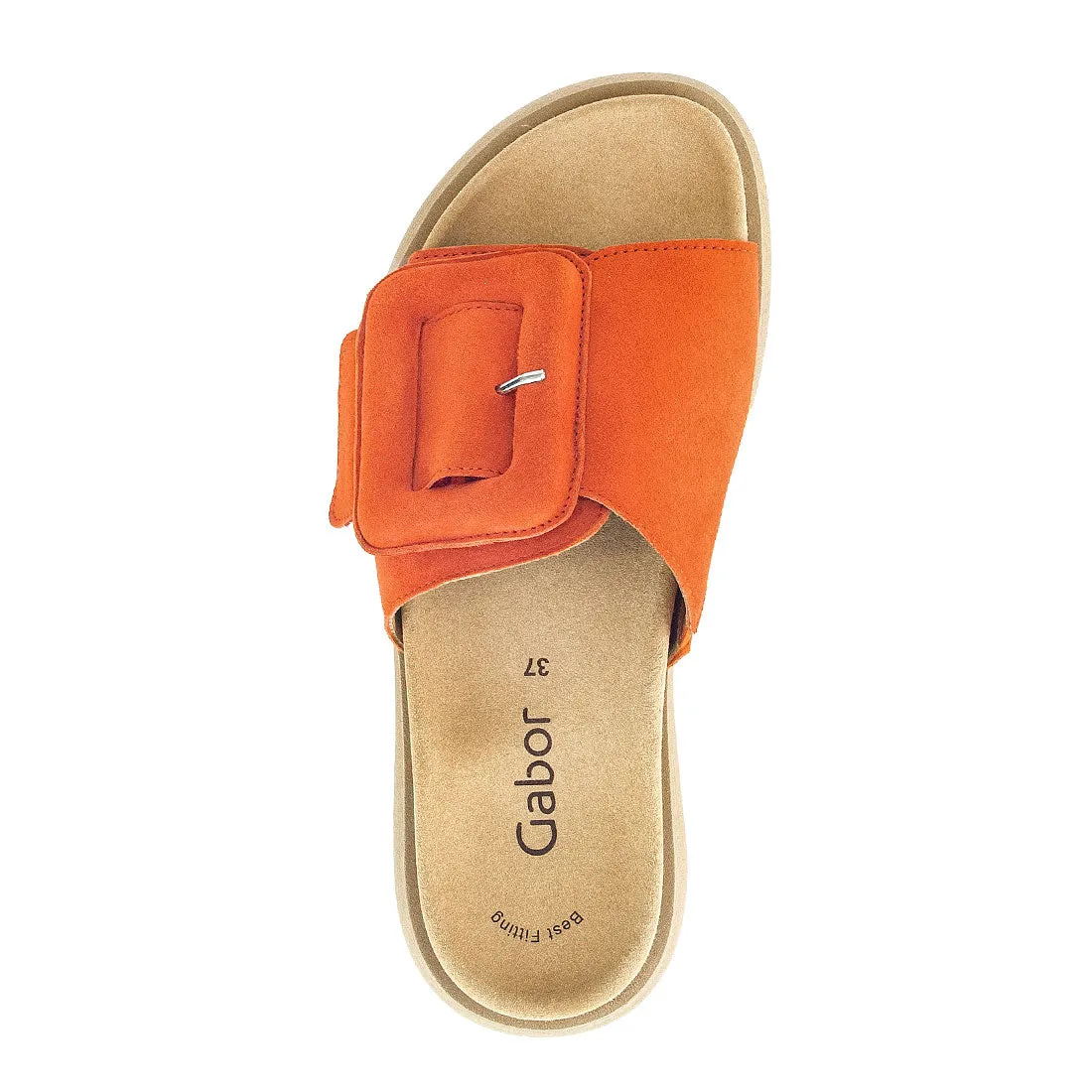 GABOR Orange ruskind sandal / mules