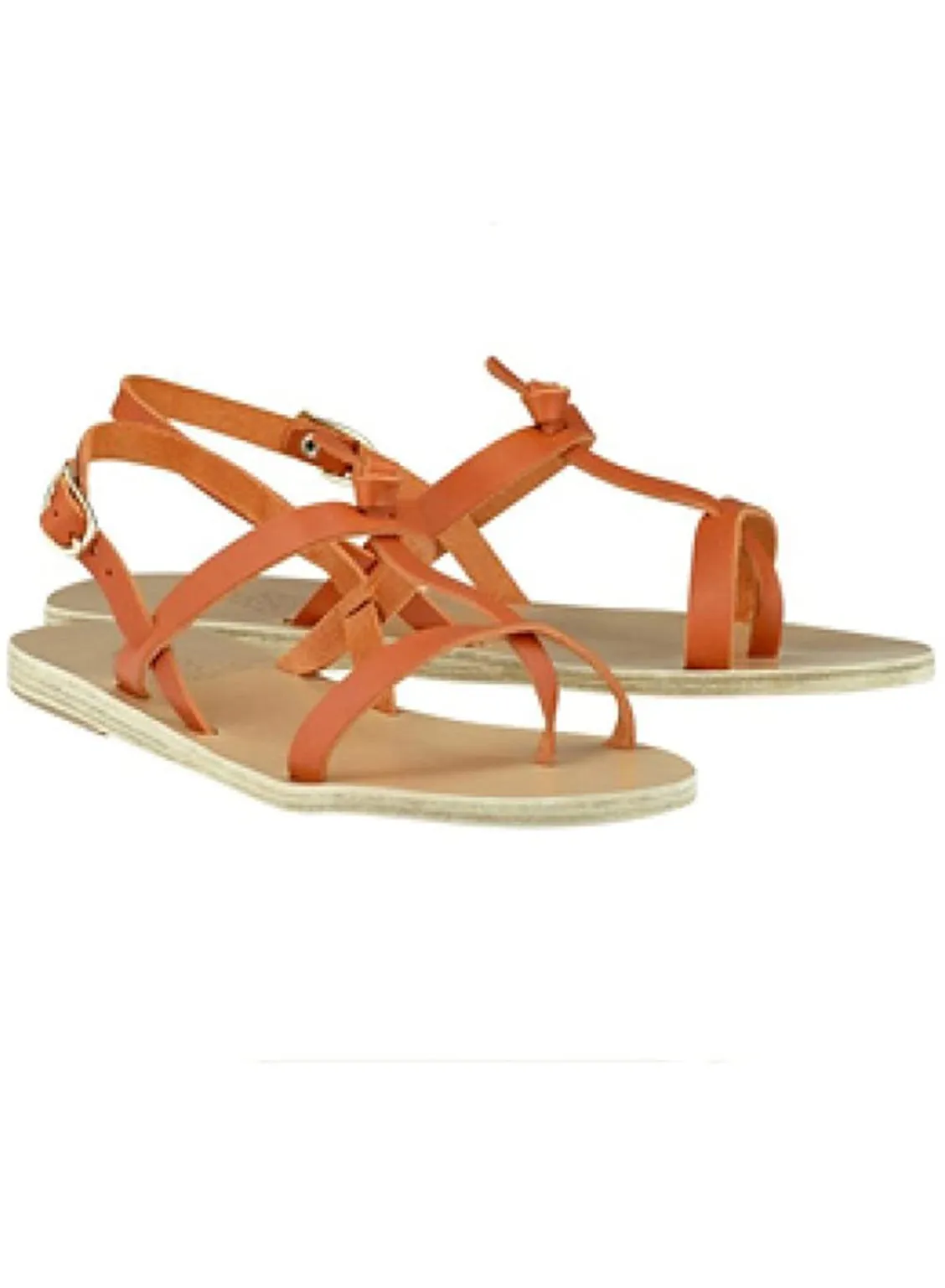 Galini Flat Sandals in Burnt Orange