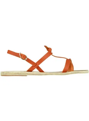 Galini Flat Sandals in Burnt Orange