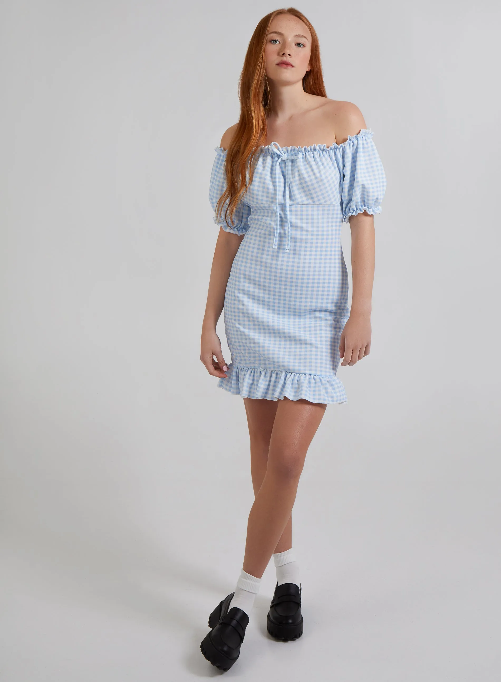 Gingham Gypsy Bardot Dress