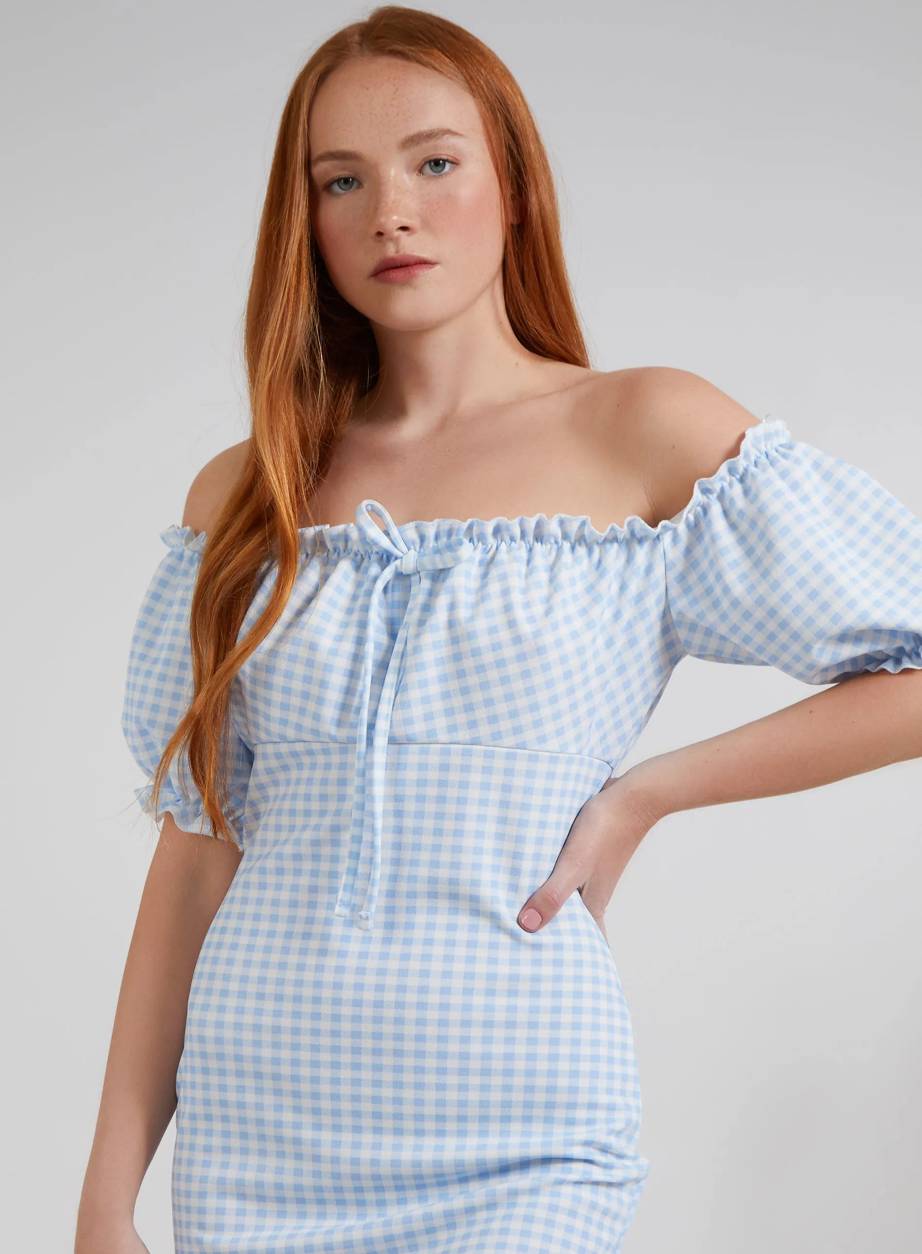 Gingham Gypsy Bardot Dress