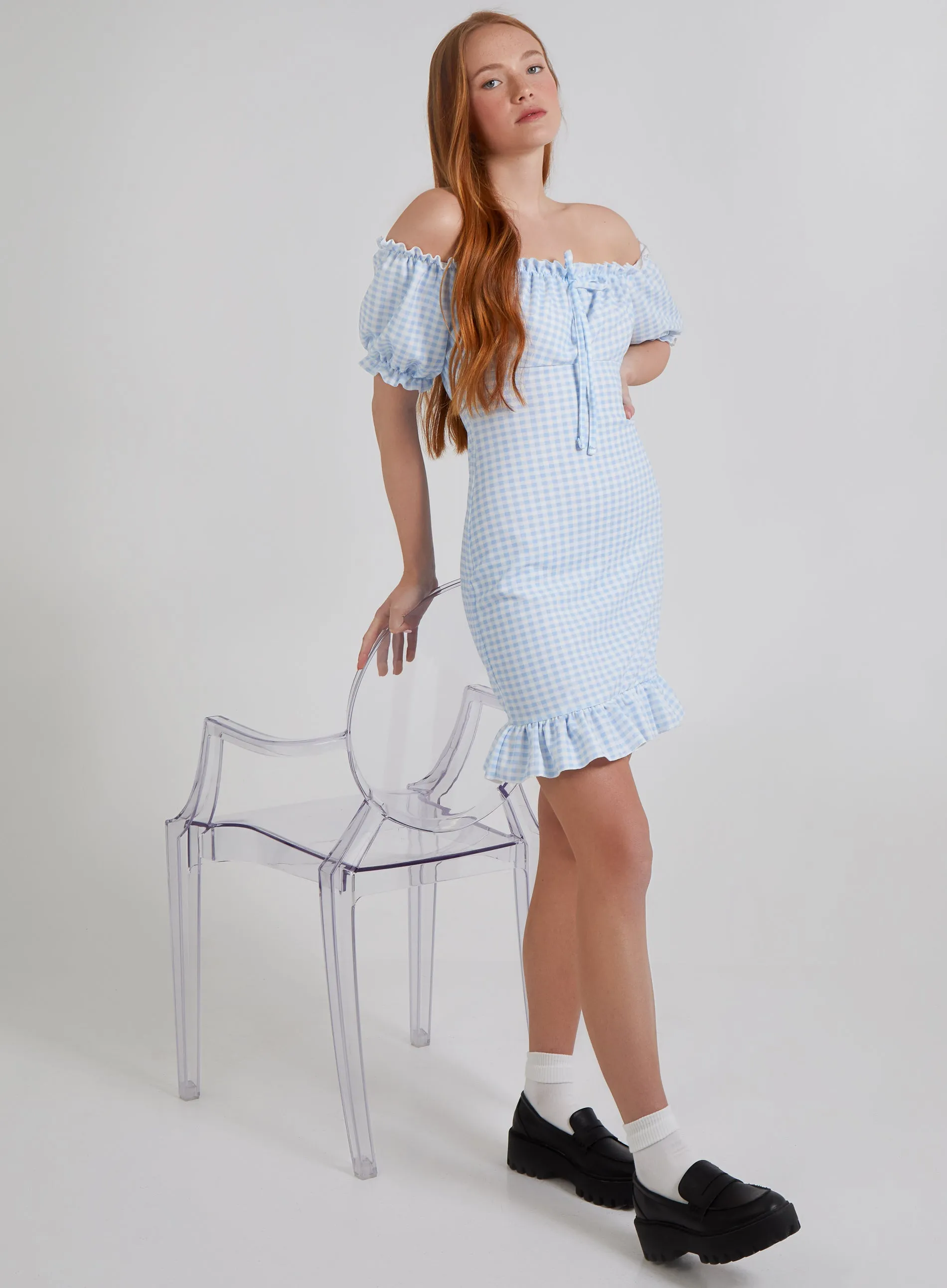 Gingham Gypsy Bardot Dress