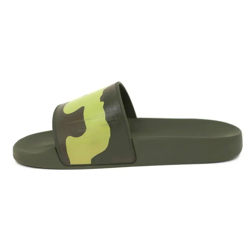Givenchy Camo Pool Slides Green Rubber Size 39 Flat Sandals