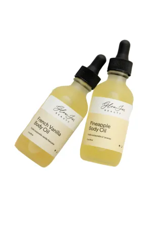 Glow Jar Beauty Mini Pineapple & French Vanilla Body Oil Duo Gift Bundle