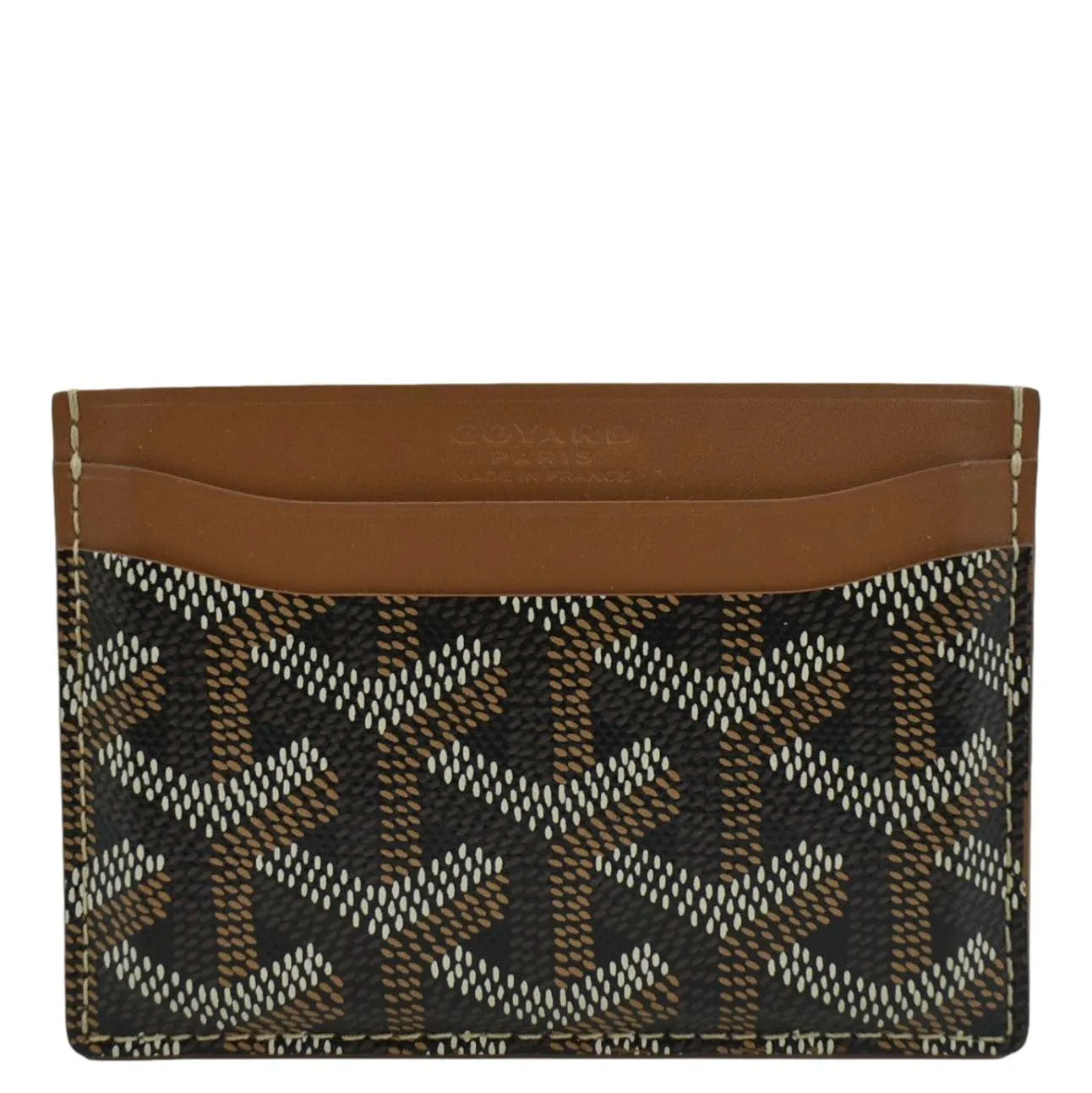 GOYARD Saint Sulpice Canvas Card Holder Tan