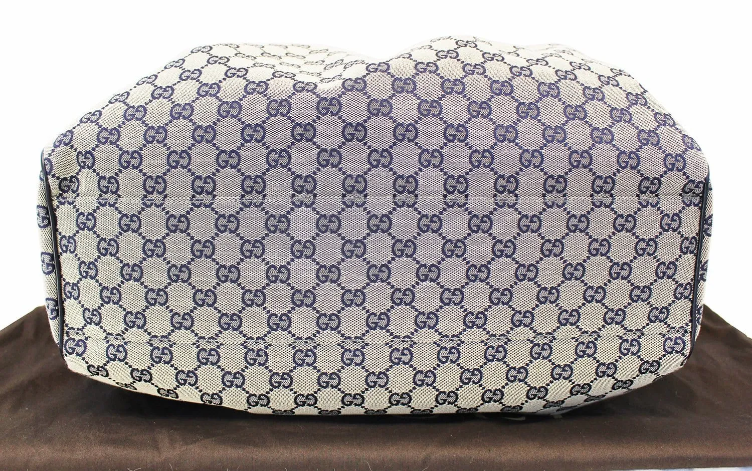 GUCCI Navy Blue/Grey GG Canvas Large Sukey Tote Bag