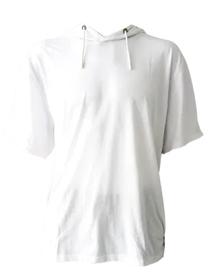 H9004 A  : Short Sleeve Jersey Hoodie with Hidden Zippered Pockets