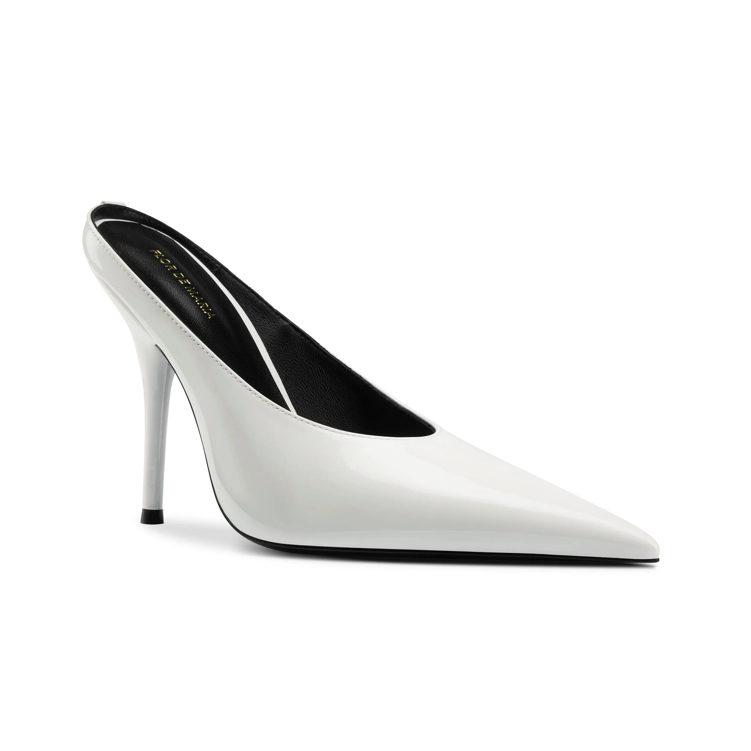 Hailey White Stiletto Heeled Mules