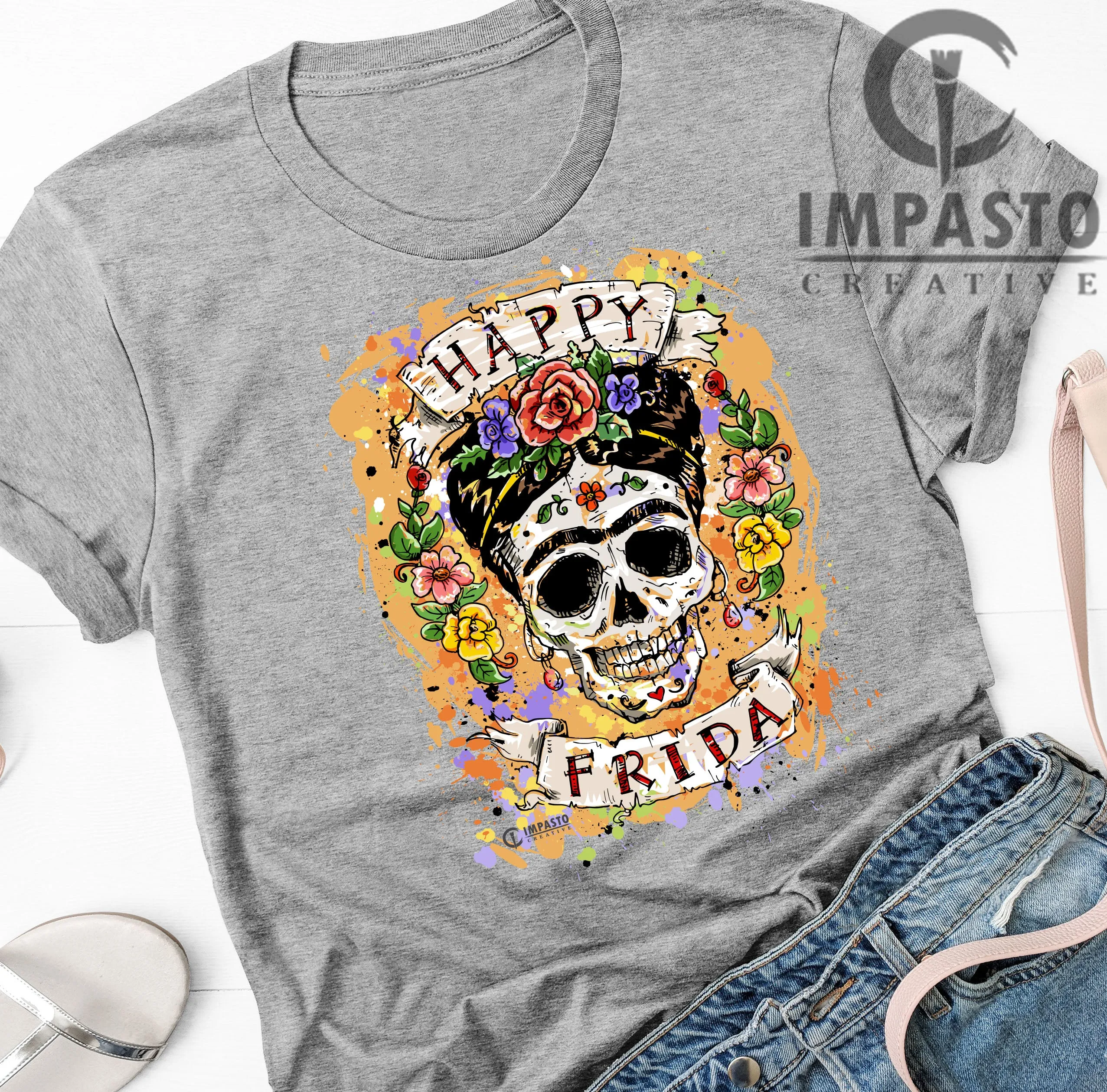 Happy Frida t shirt, Frida Kahlo Unisex T shirt, trending t shirt, cool t shirt, art tee, graphic tee, unique, art, skull tee