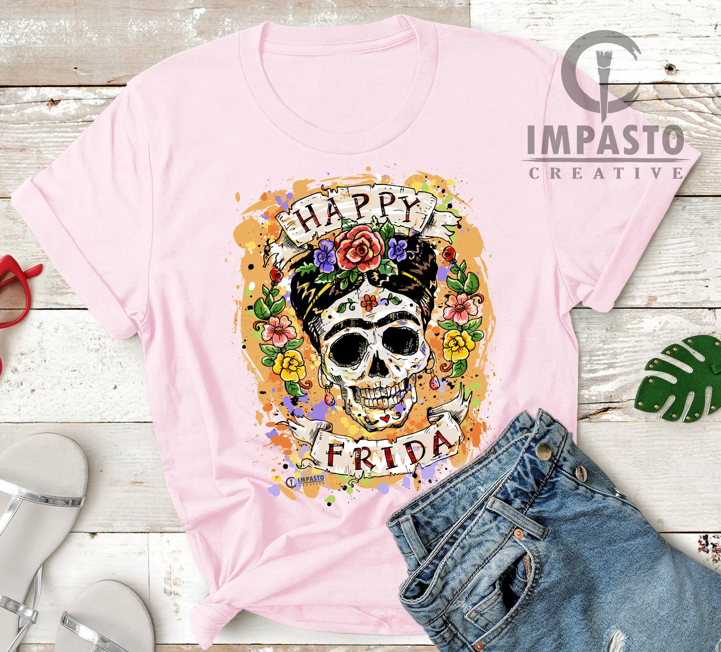 Happy Frida t shirt, Frida Kahlo Unisex T shirt, trending t shirt, cool t shirt, art tee, graphic tee, unique, art, skull tee