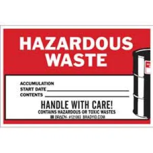 HAZARDOUS WASTE ACCUMULATION START DATE CONTENTS Labels