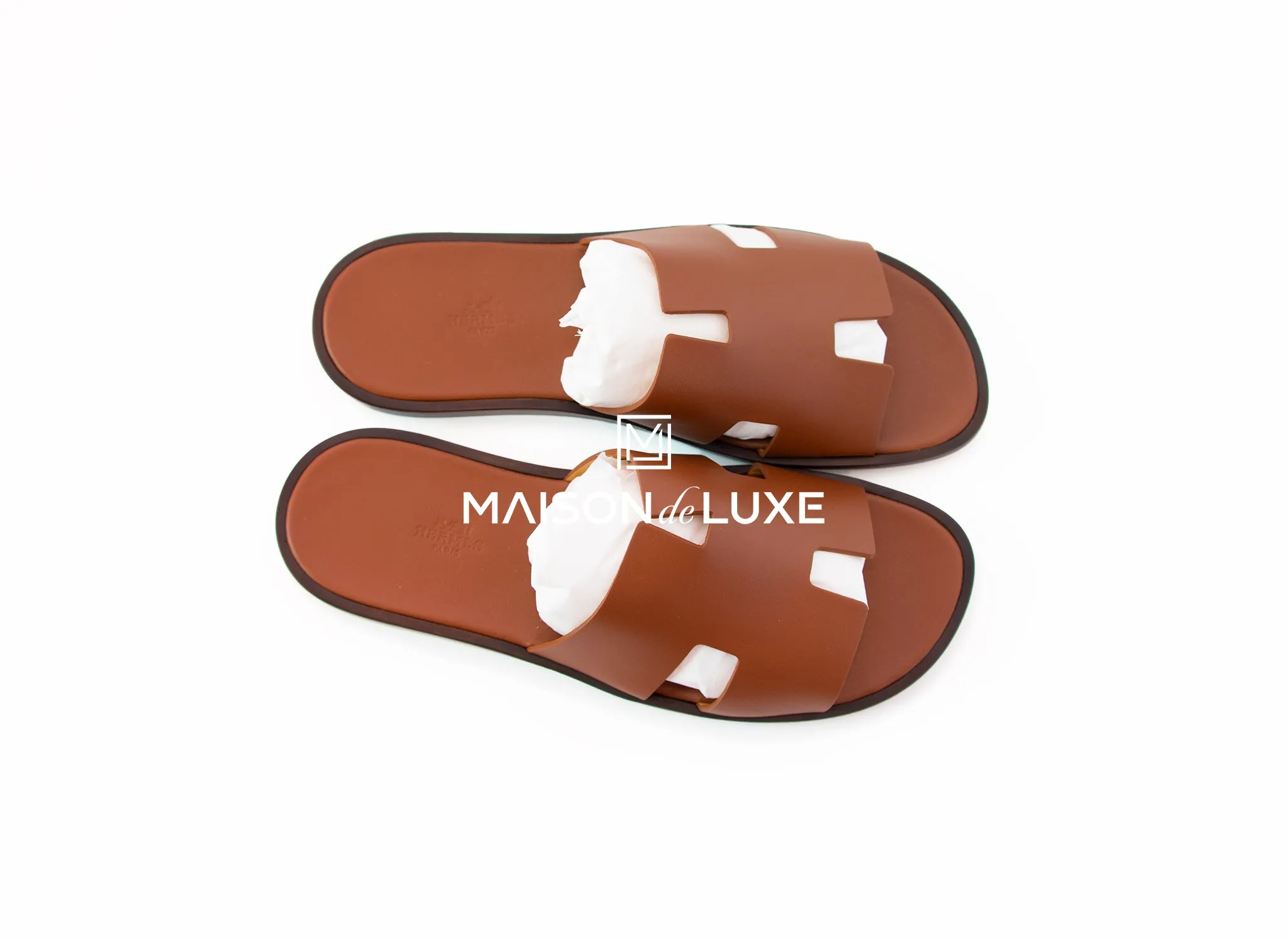 Hermes Men's Gold Brown Izmir Sandal 44