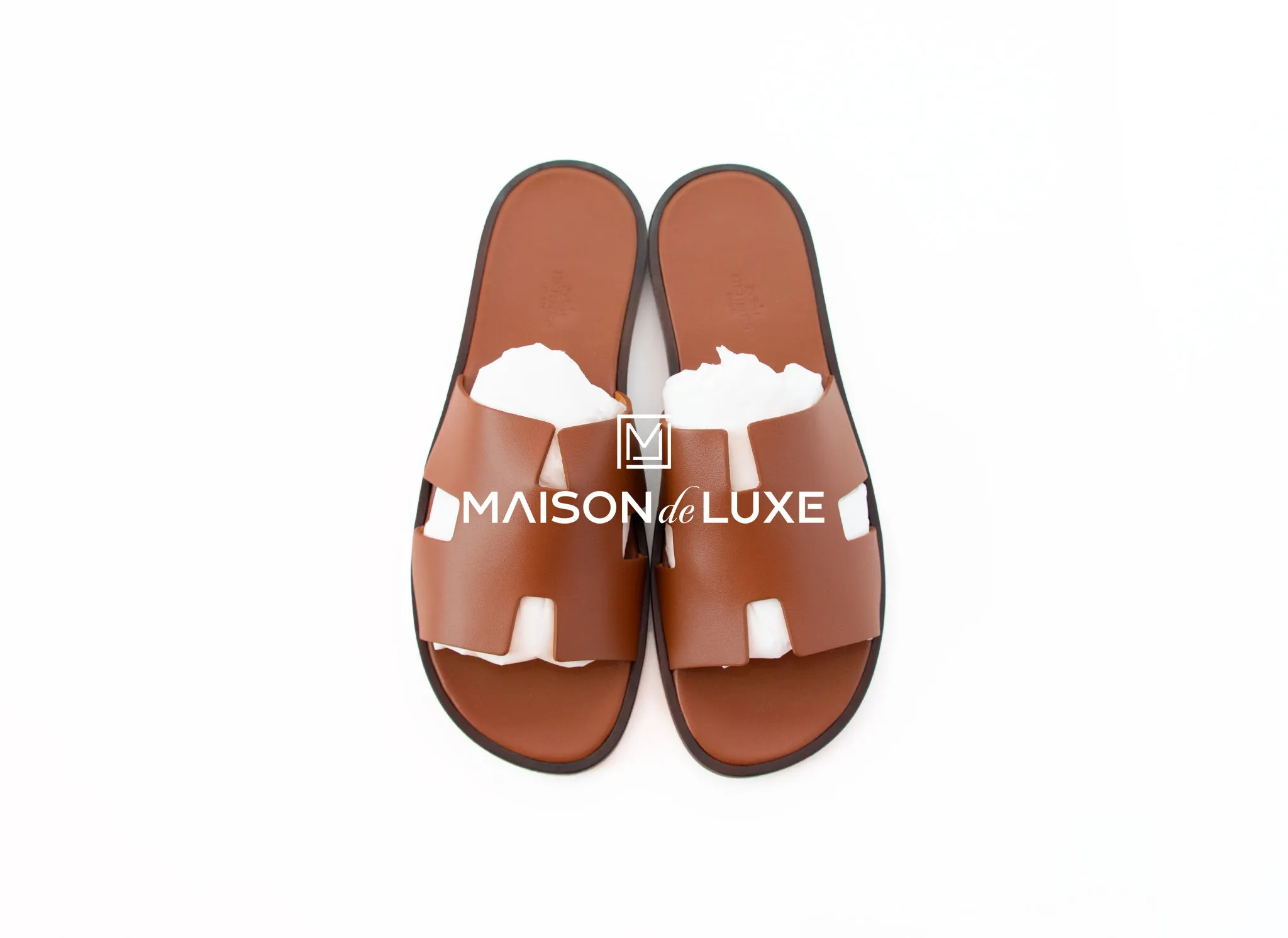 Hermes Men's Gold Brown Izmir Sandal 44