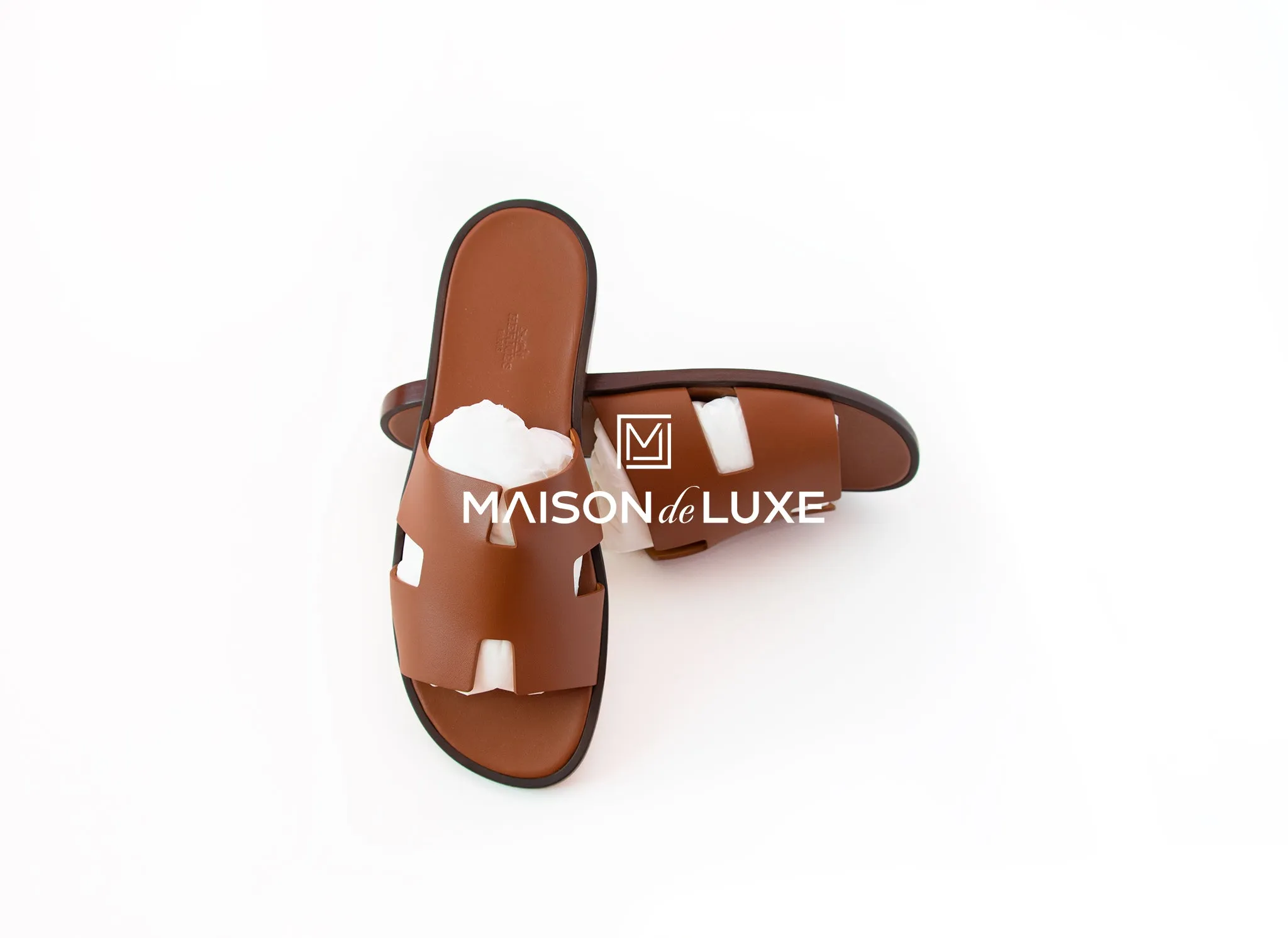 Hermes Men's Gold Brown Izmir Sandal 44