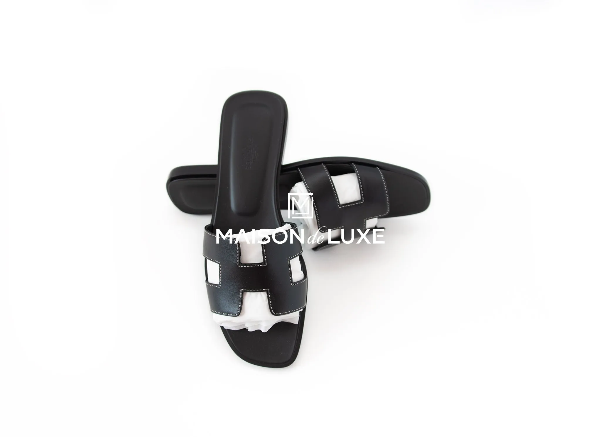 Hermes Women's Black Oran Sandal 38