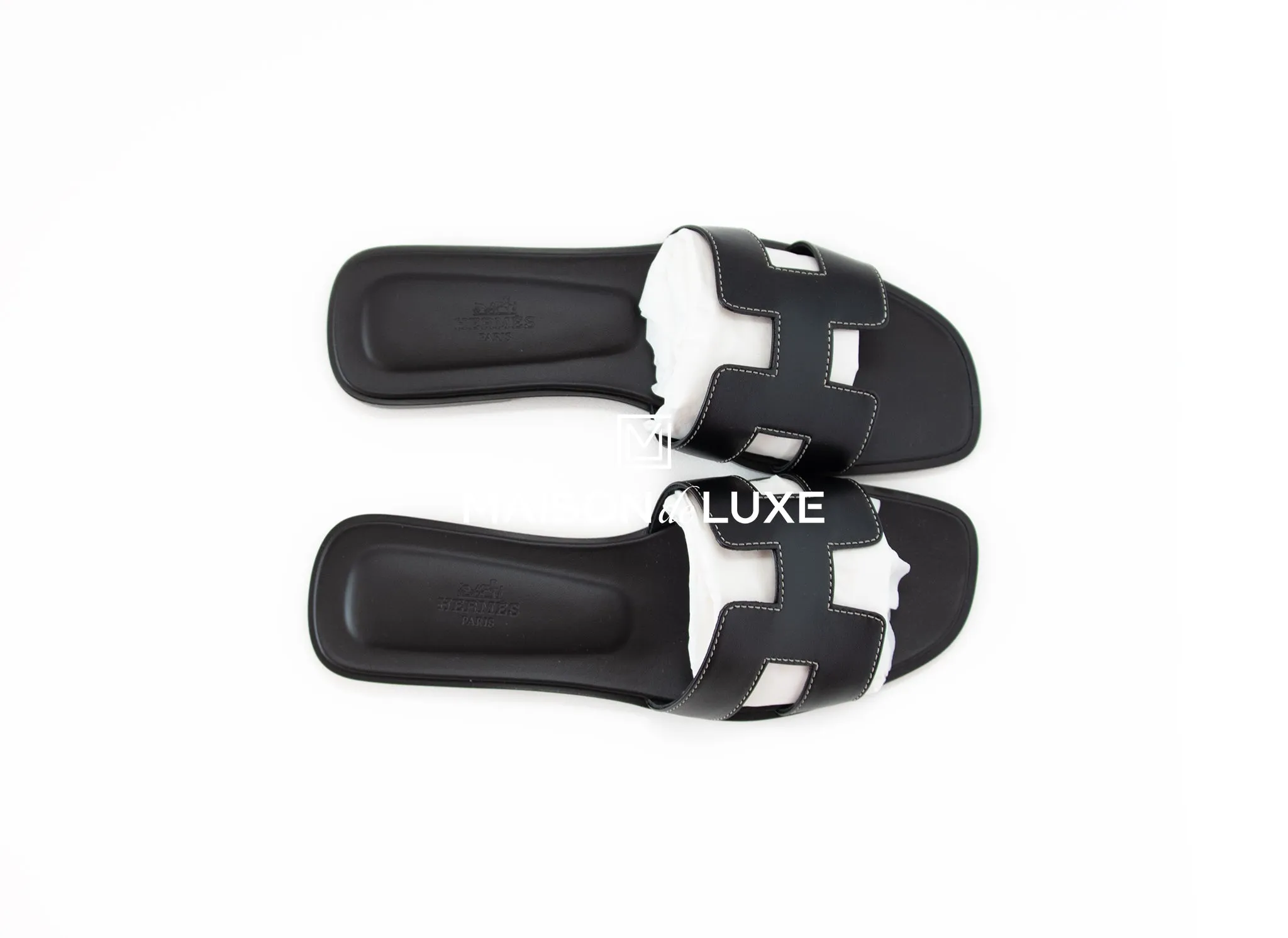 Hermes Women's Black Oran Sandal 38