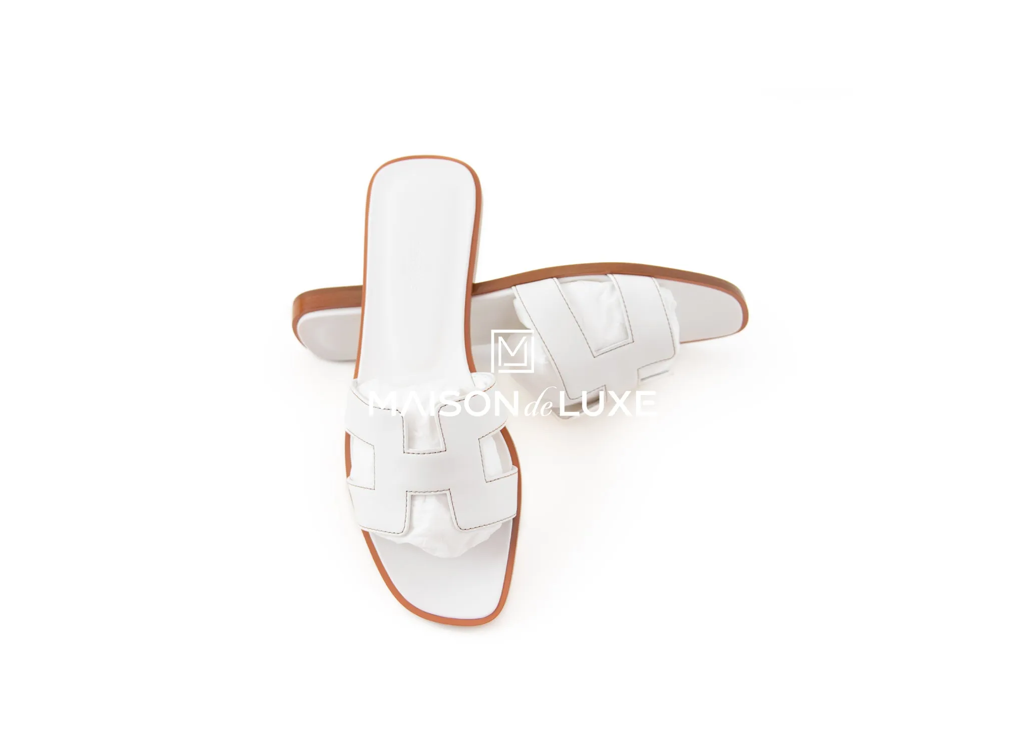 Hermes Women's White Oran Sandal 38