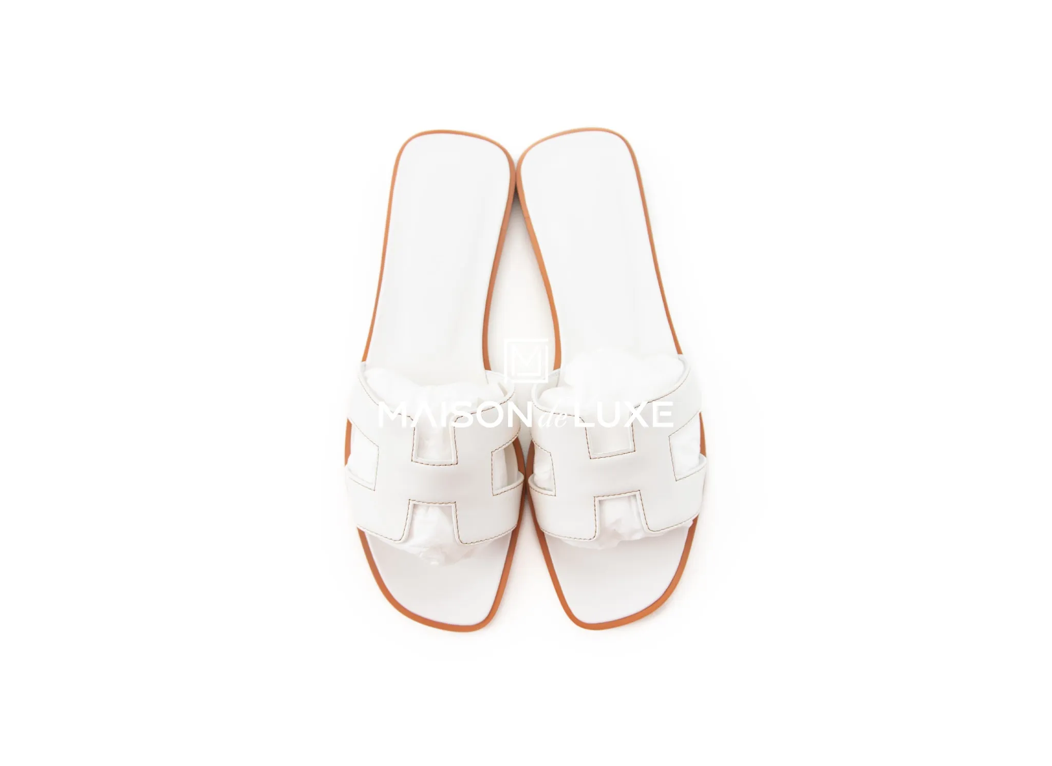 Hermes Women's White Oran Sandal 38