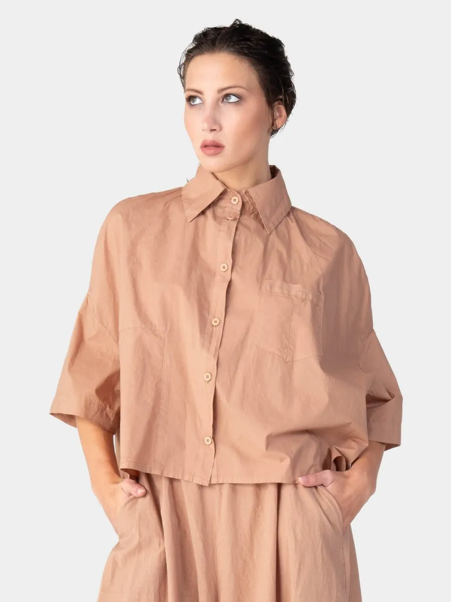 Hi-Lo Organic Cotton Cropped Shirt