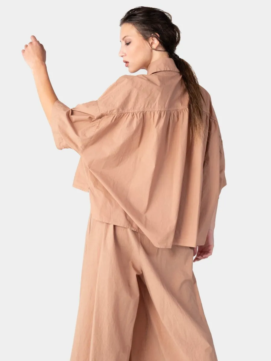 Hi-Lo Organic Cotton Cropped Shirt