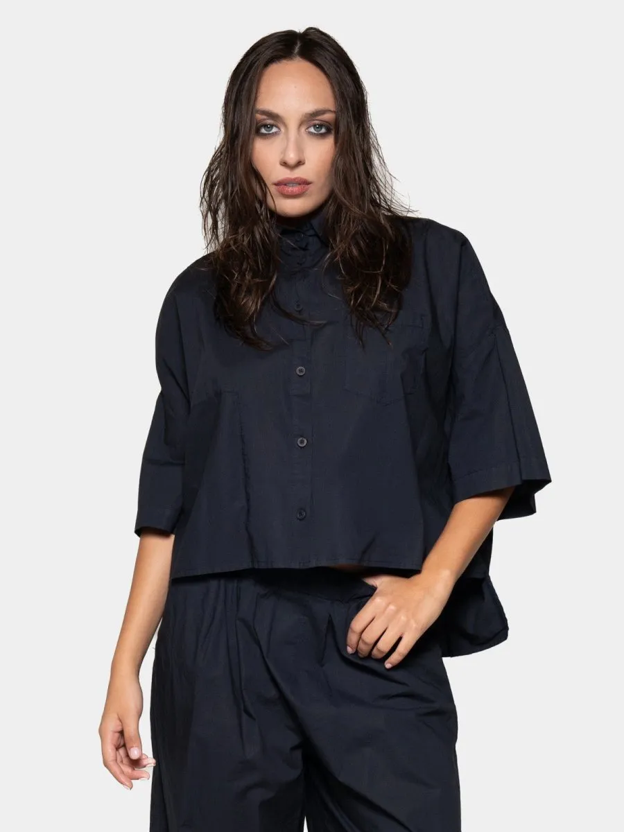 Hi-Lo Organic Cotton Cropped Shirt