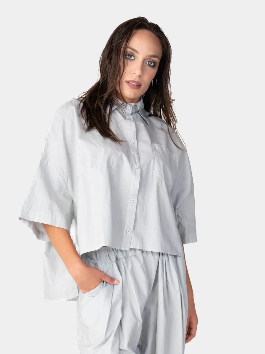 Hi-Lo Organic Cotton Cropped Shirt