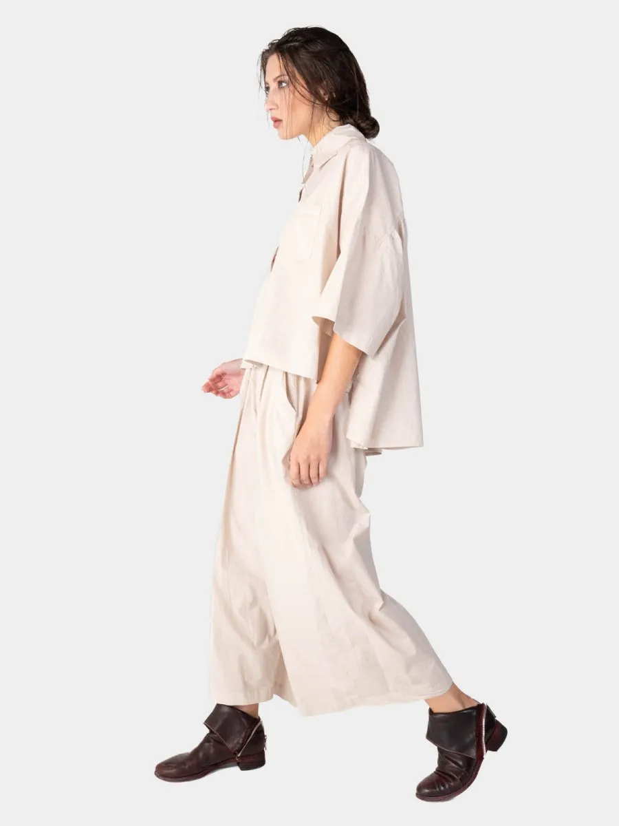 Hi-Lo Organic Cotton Cropped Shirt