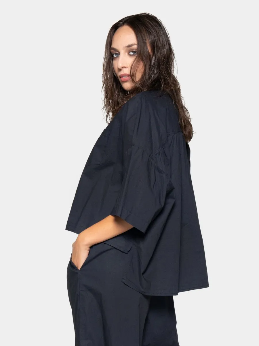 Hi-Lo Organic Cotton Cropped Shirt