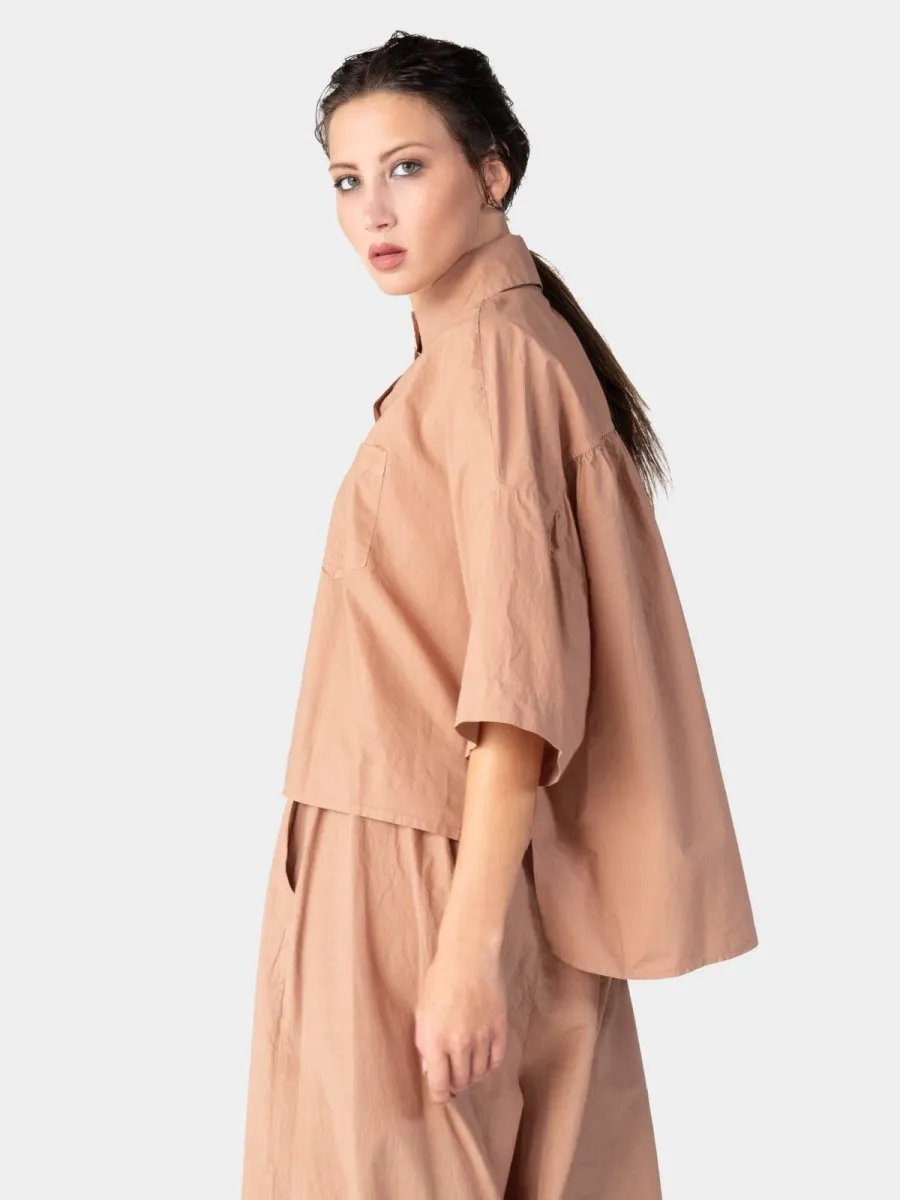 Hi-Lo Organic Cotton Cropped Shirt