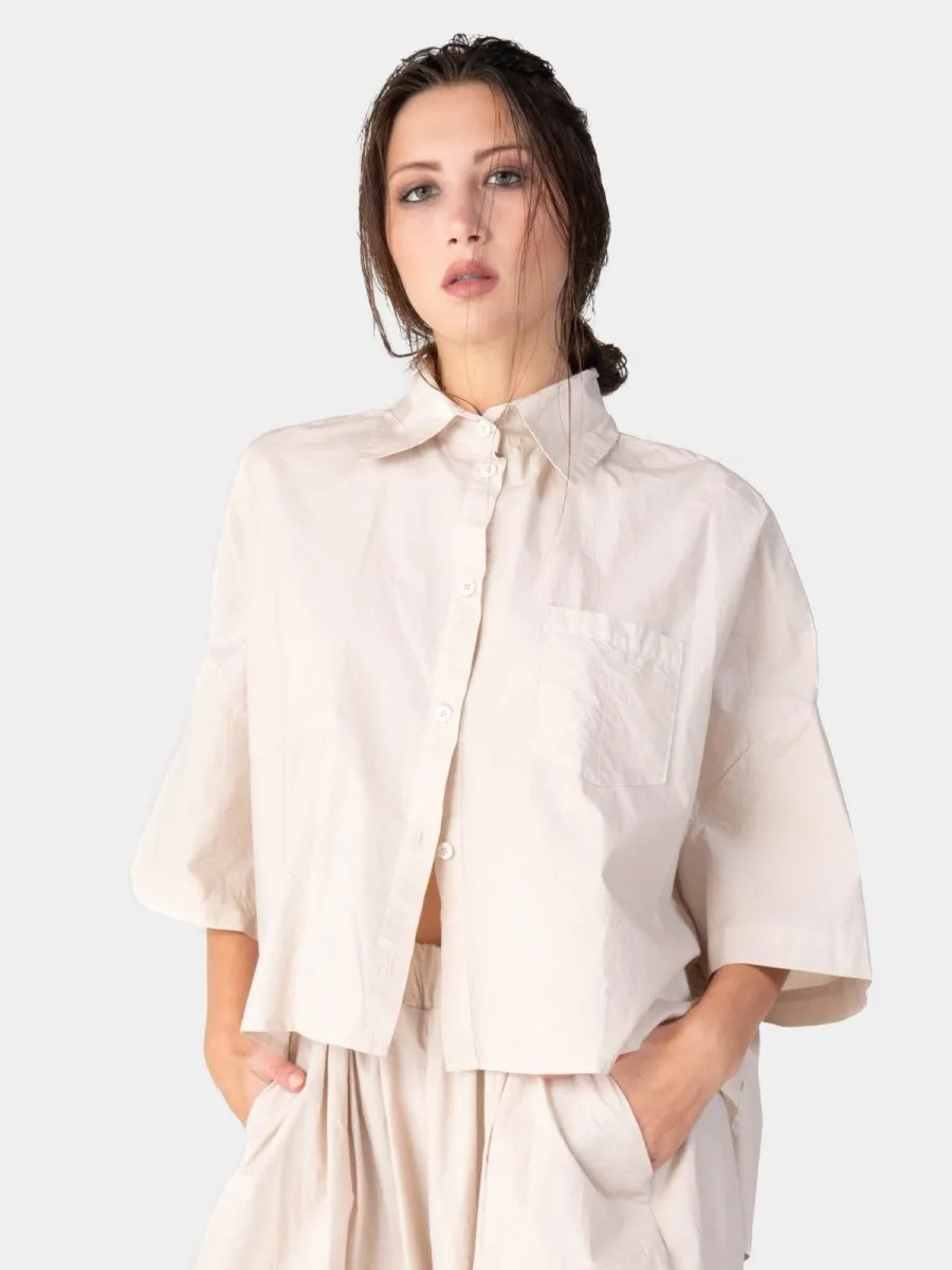 Hi-Lo Organic Cotton Cropped Shirt