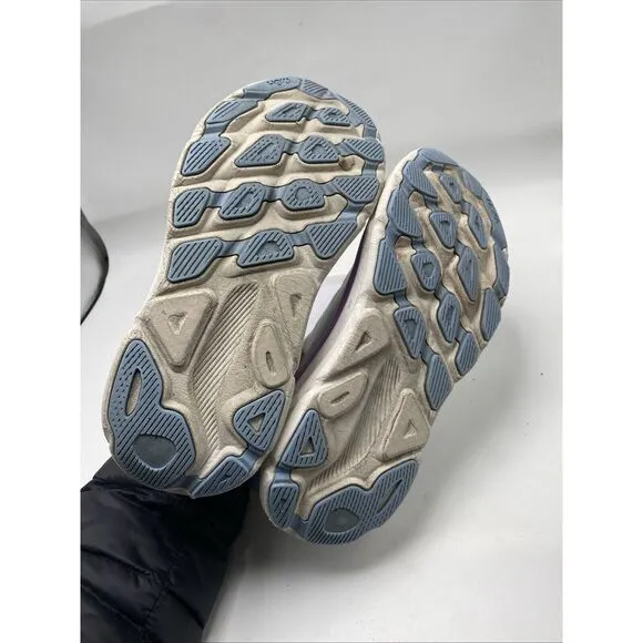 Hoka One One Clifton 9 Women Size 7 D Wide White Aqua Athletic Running Shoe 3698