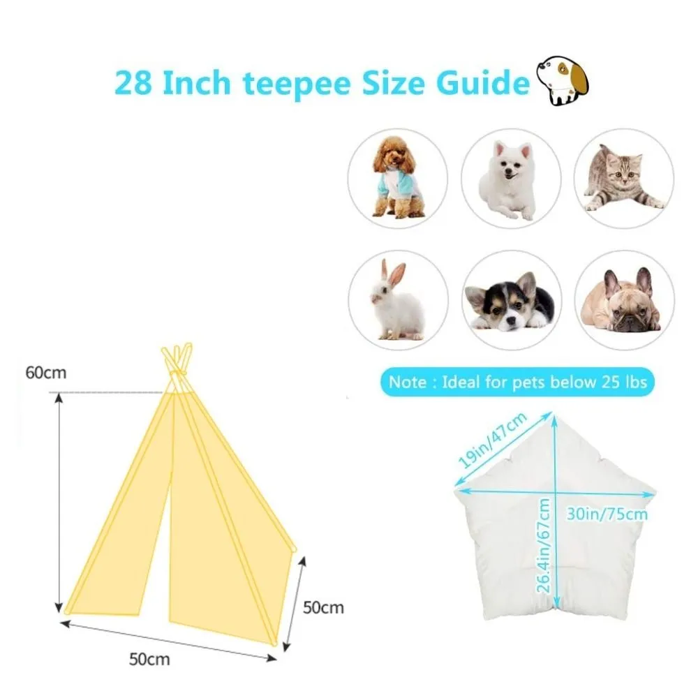 Homlly Kela Pet Teepee Dog (Puppy) & Cat Bed Tent