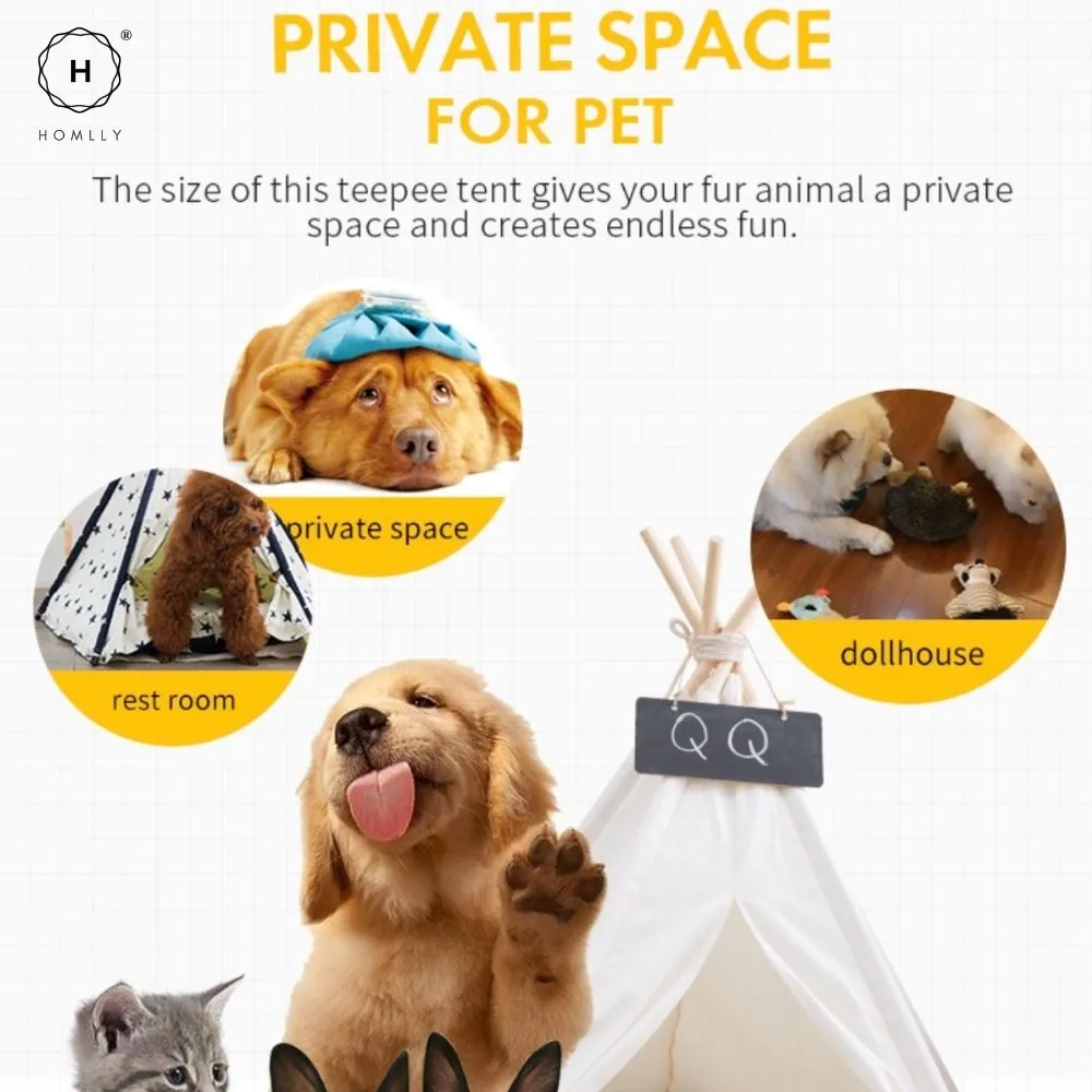 Homlly Kela Pet Teepee Dog (Puppy) & Cat Bed Tent