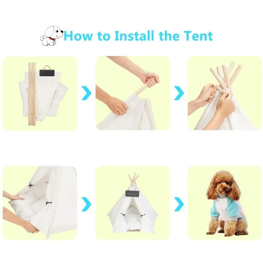 Homlly Kela Pet Teepee Dog (Puppy) & Cat Bed Tent