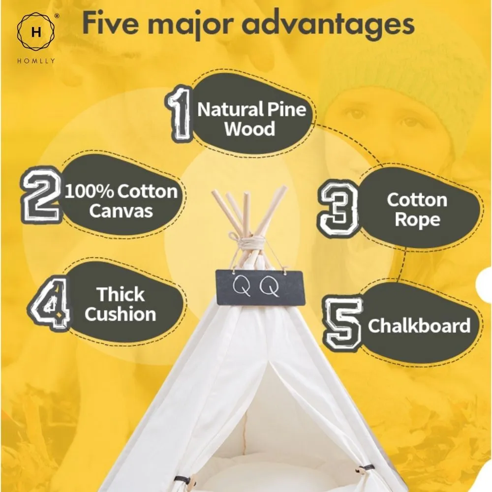 Homlly Kela Pet Teepee Dog (Puppy) & Cat Bed Tent