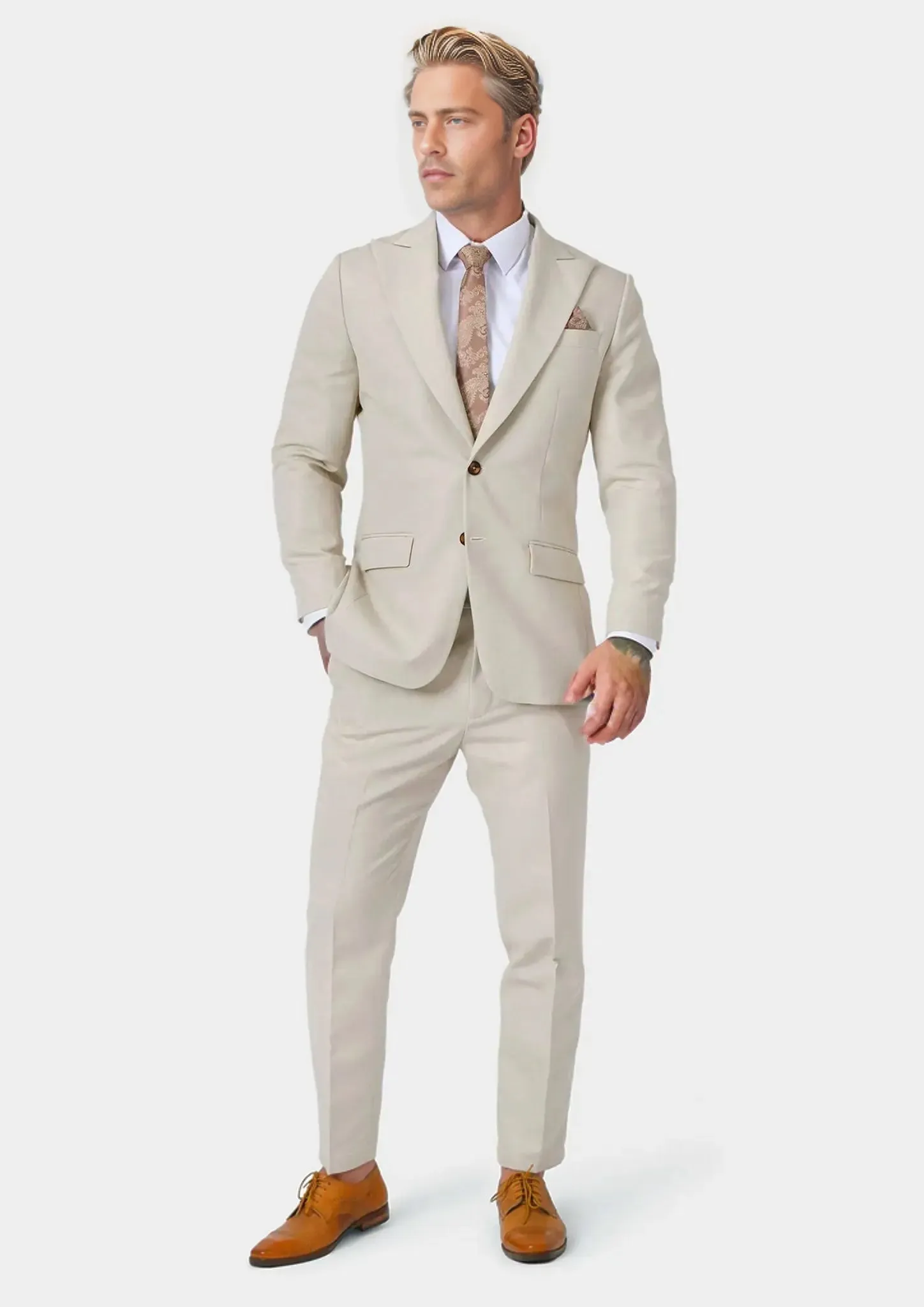 Hudson Ivory Cotton Suit