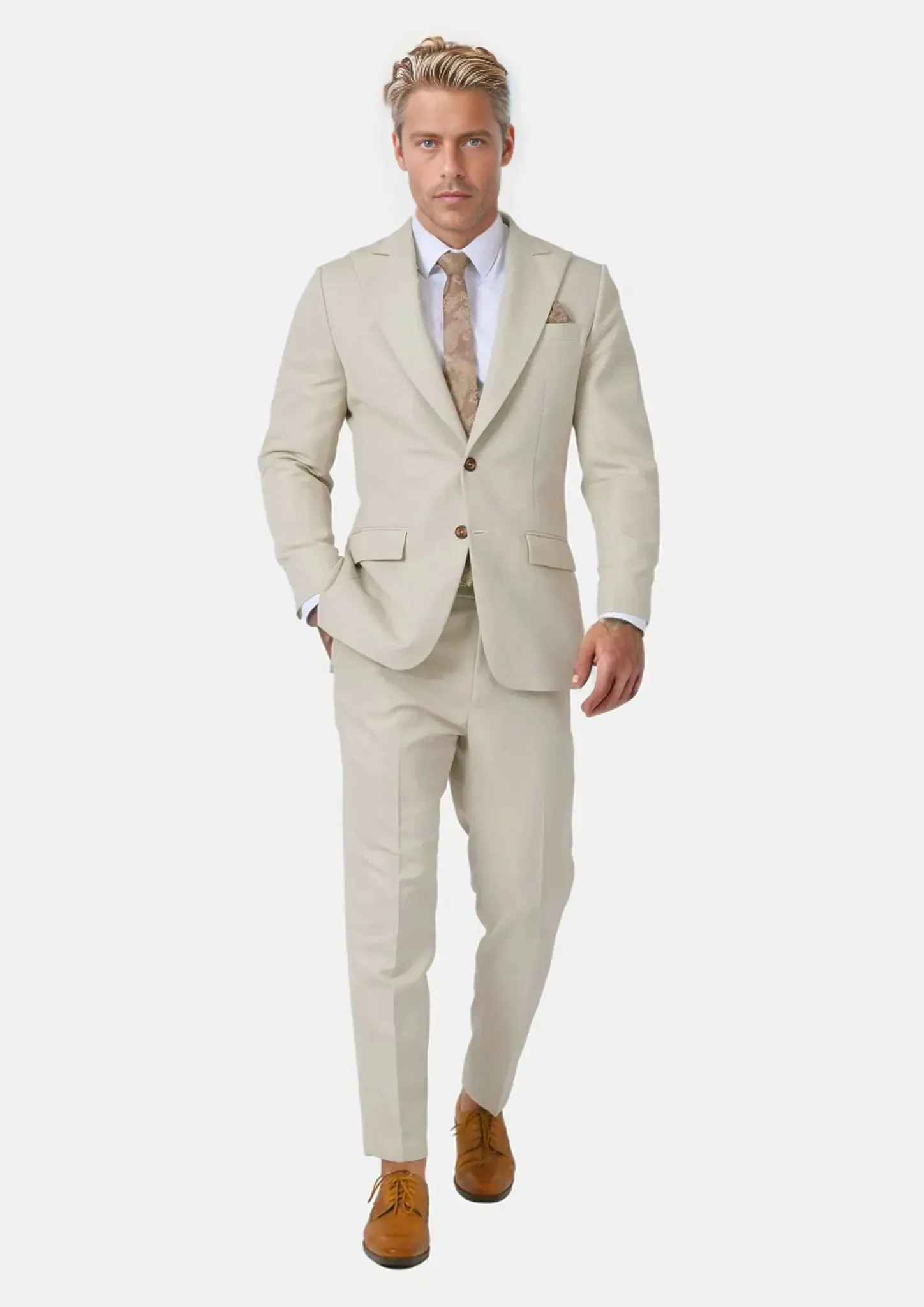 Hudson Ivory Cotton Suit