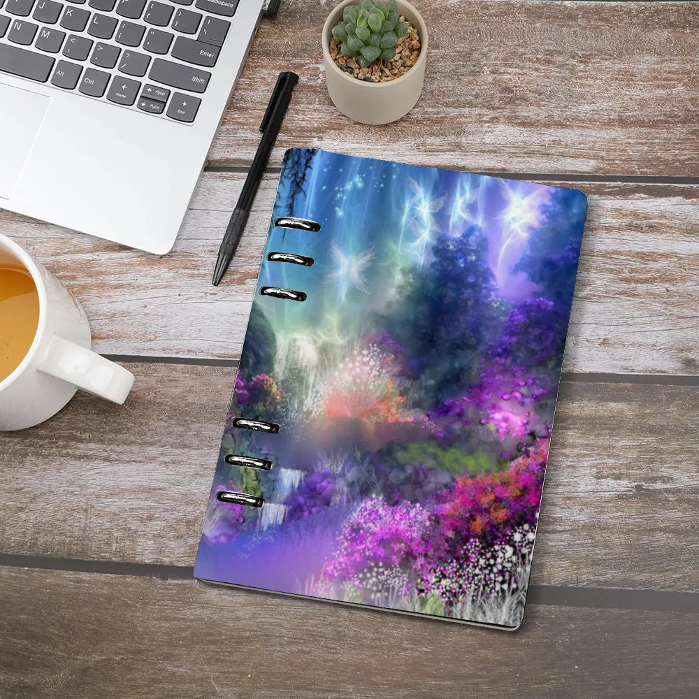 Impressionist Landscape Fantasy Art Binder Notebook, Purse Size Lined Journal for Dreams or Diary (