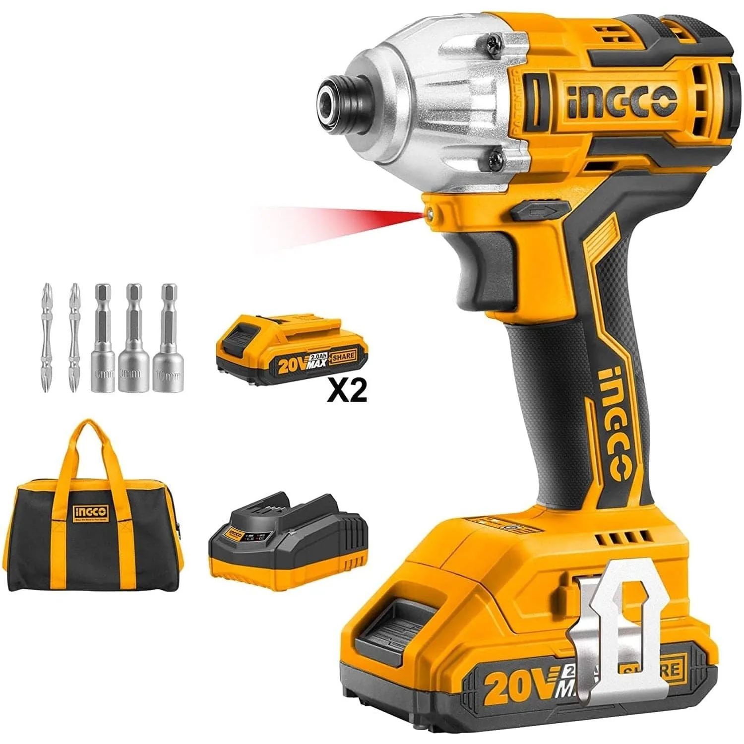 Ingco Lithium-Ion Cordless Impact Driver 20V 2.0Ah - CIRLI2002
