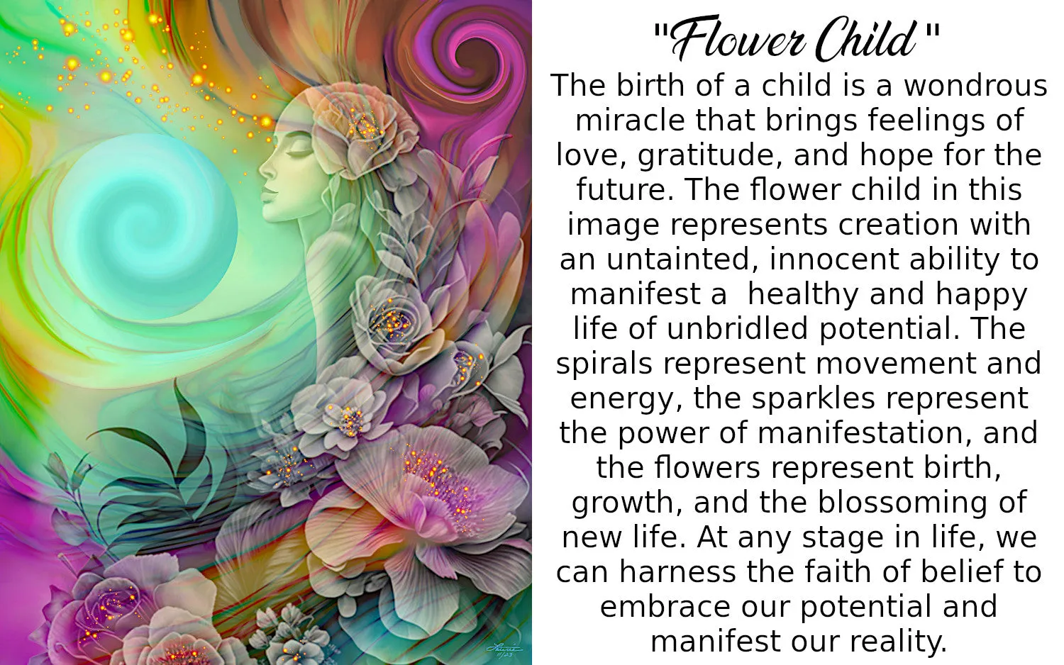 Inspirational Fringed Canvas Wall Hanging, Reiki Principles, Rainbow Flower Child Artwork by Primal Painter