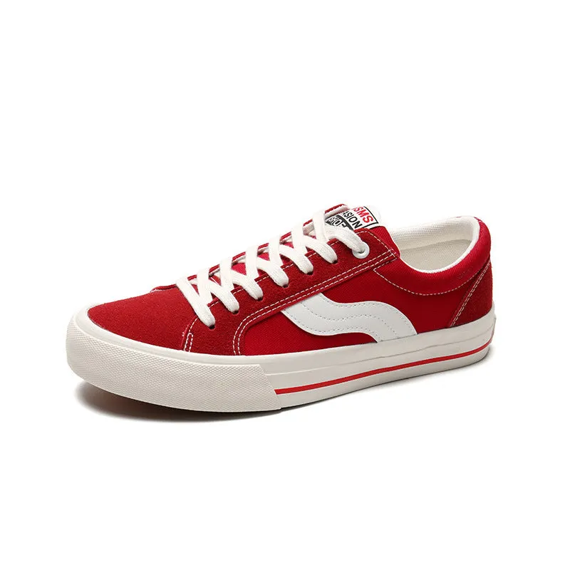 INSTOCK-Spring New Red Low-top Canvas Shoes